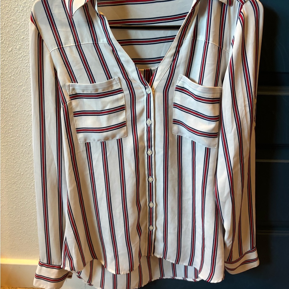 express portofino Striped Button-Up Women's Top